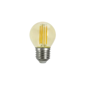 Lampada LED filamento G45 4W 2200K âmbar Cristallux