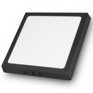 Painel cristall home taller sobrepor preto quadrado 18w 6500k Cristallux