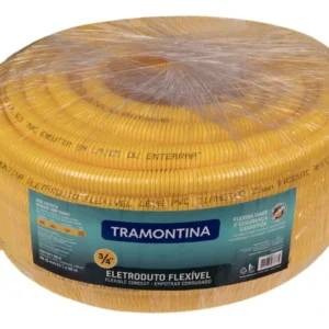 Eletroduto corrugado leve  50m amarelo flexivel DN25 3/4 Tramontina
