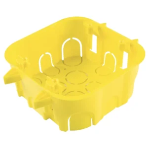 Caixa de embutir drywall 4x4 amarela Tramontina