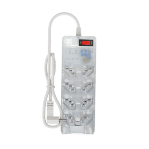 Filtro de linha com protetor contra surtos (DPS) - 127/220 volts - 10 amperes - 8 tomadas - 3 pinos - iCLAMPER Energia 8 - LCF - Transparente